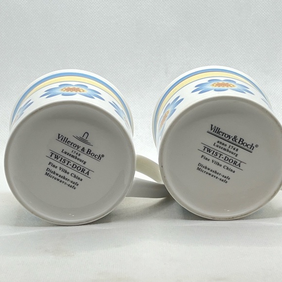 Villeroy & Boch Twist Dora Mug Fine Vilbo China Blue Yellow Coffee Mugs Cups - Picture 4 of 5